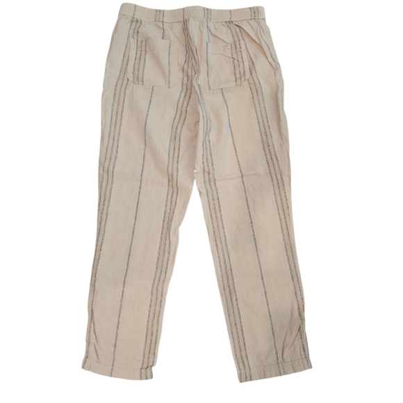ANTHROPOLOGIE LINEN BLEND STRIPED WIDE LEG PANTS. SIZE SMALL. - Picture 2 of 9